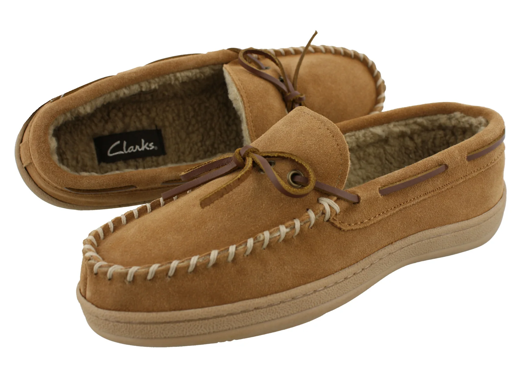Clarks Men Warm Cozy Slip On Moccasin Winter Slippers Rudy - Image 12