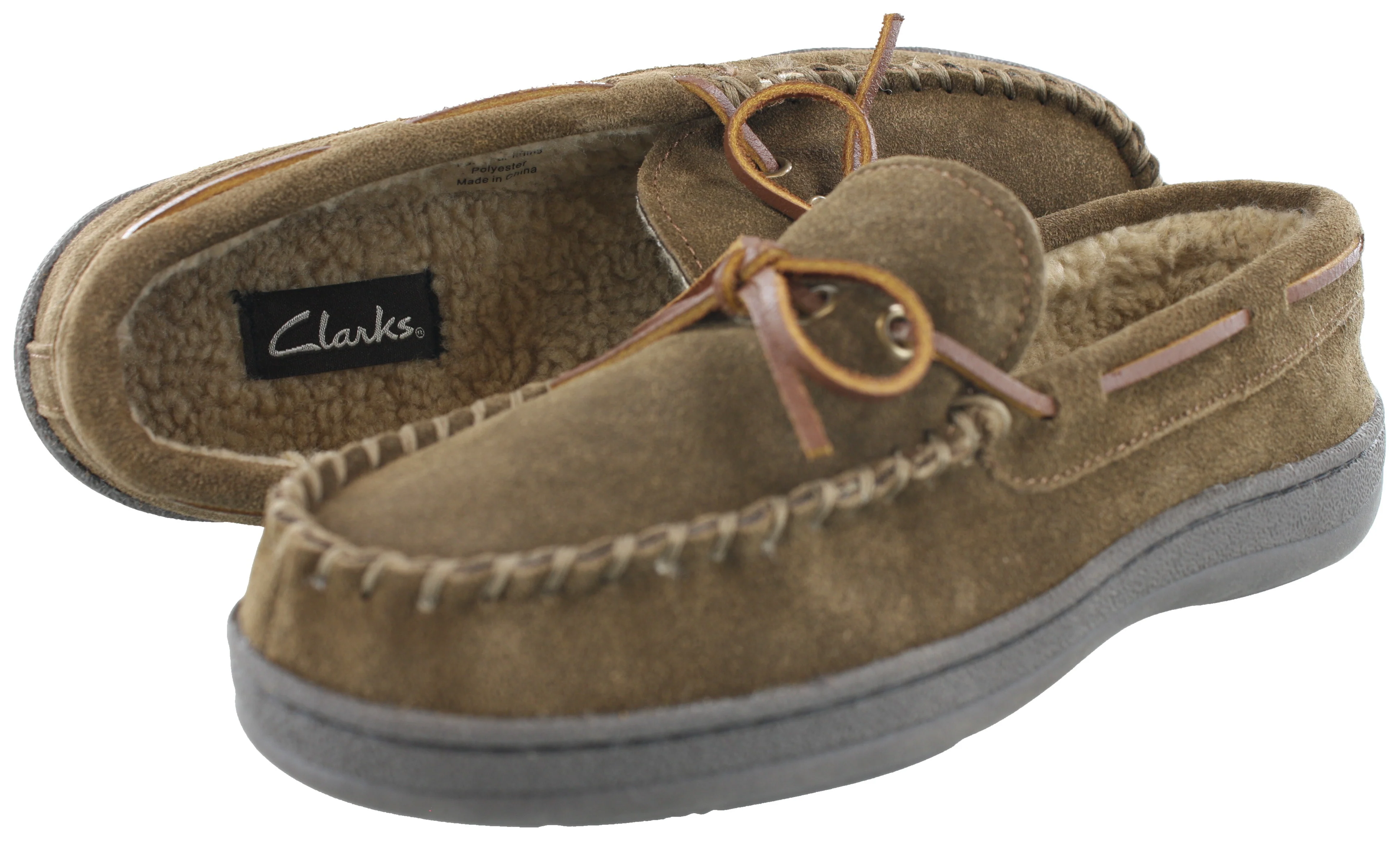 Clarks Men Warm Cozy Slip On Moccasin Winter Slippers Rudy - Image 18
