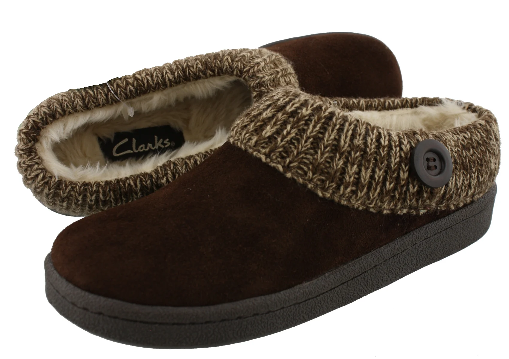 Clarks Women's Knitted Collar Clog Winter Slippers Angelina - Image 12