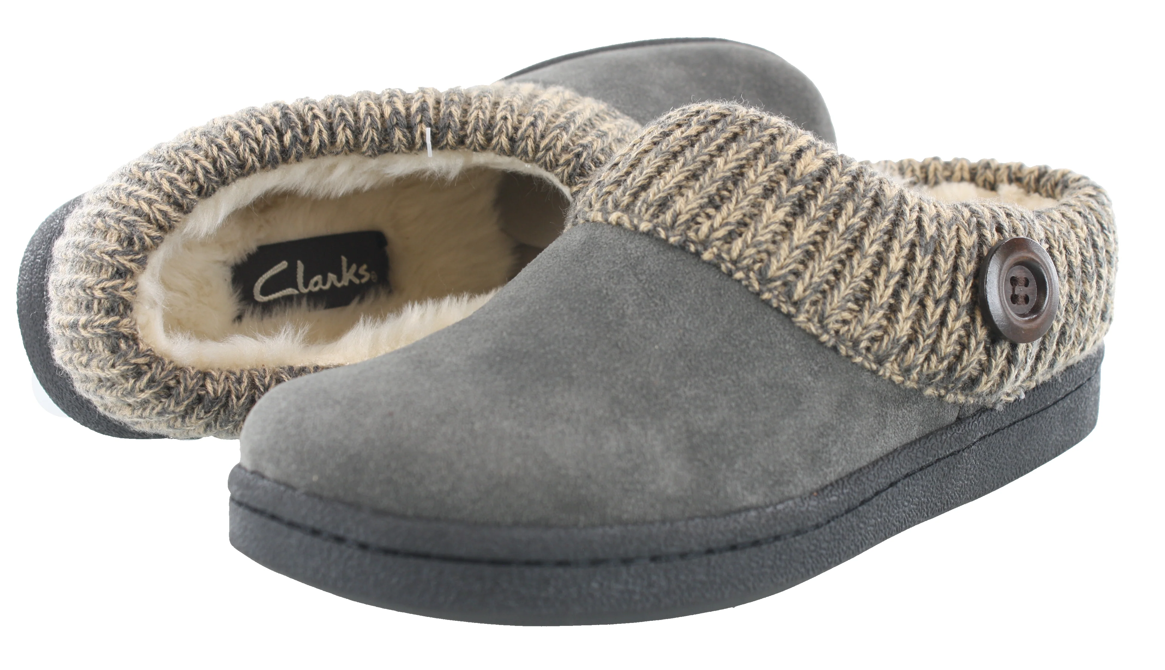 Clarks Women's Knitted Collar Clog Winter Slippers Angelina - Image 24