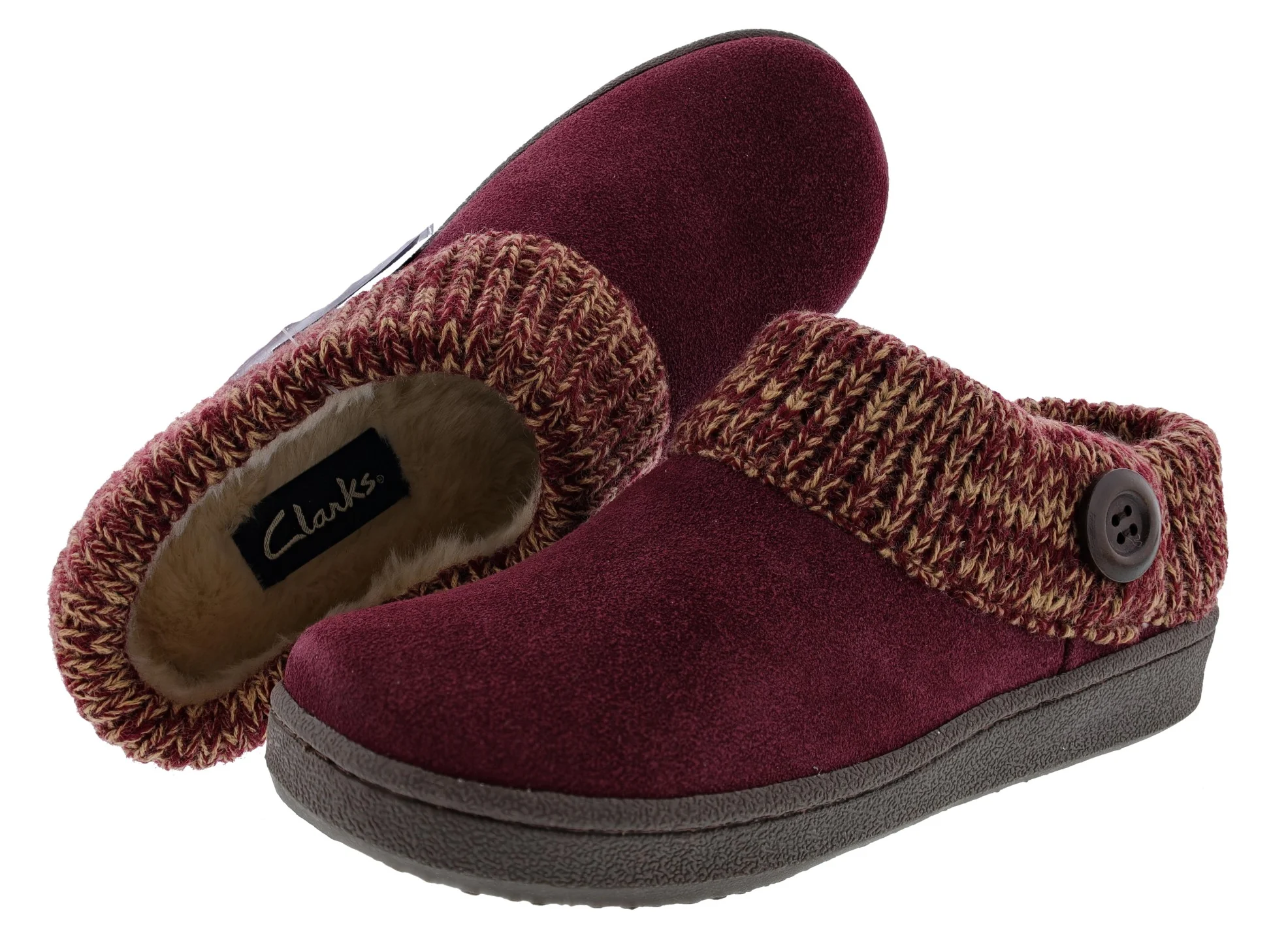 Clarks Women's Knitted Collar Clog Winter Slippers Angelina - Image 30