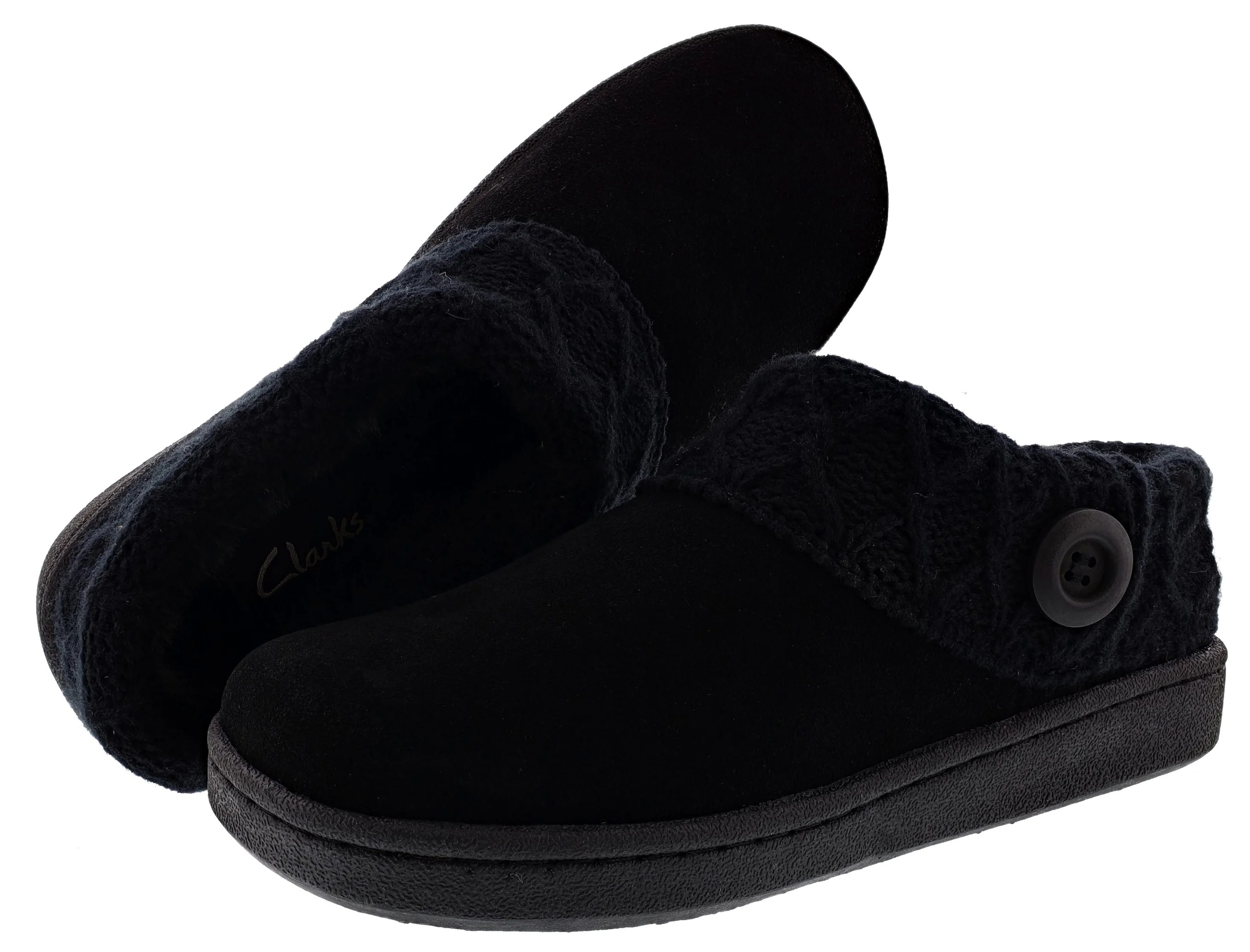 Clarks Women's Knitted Collar Clog Winter Slippers Angelina - Image 47