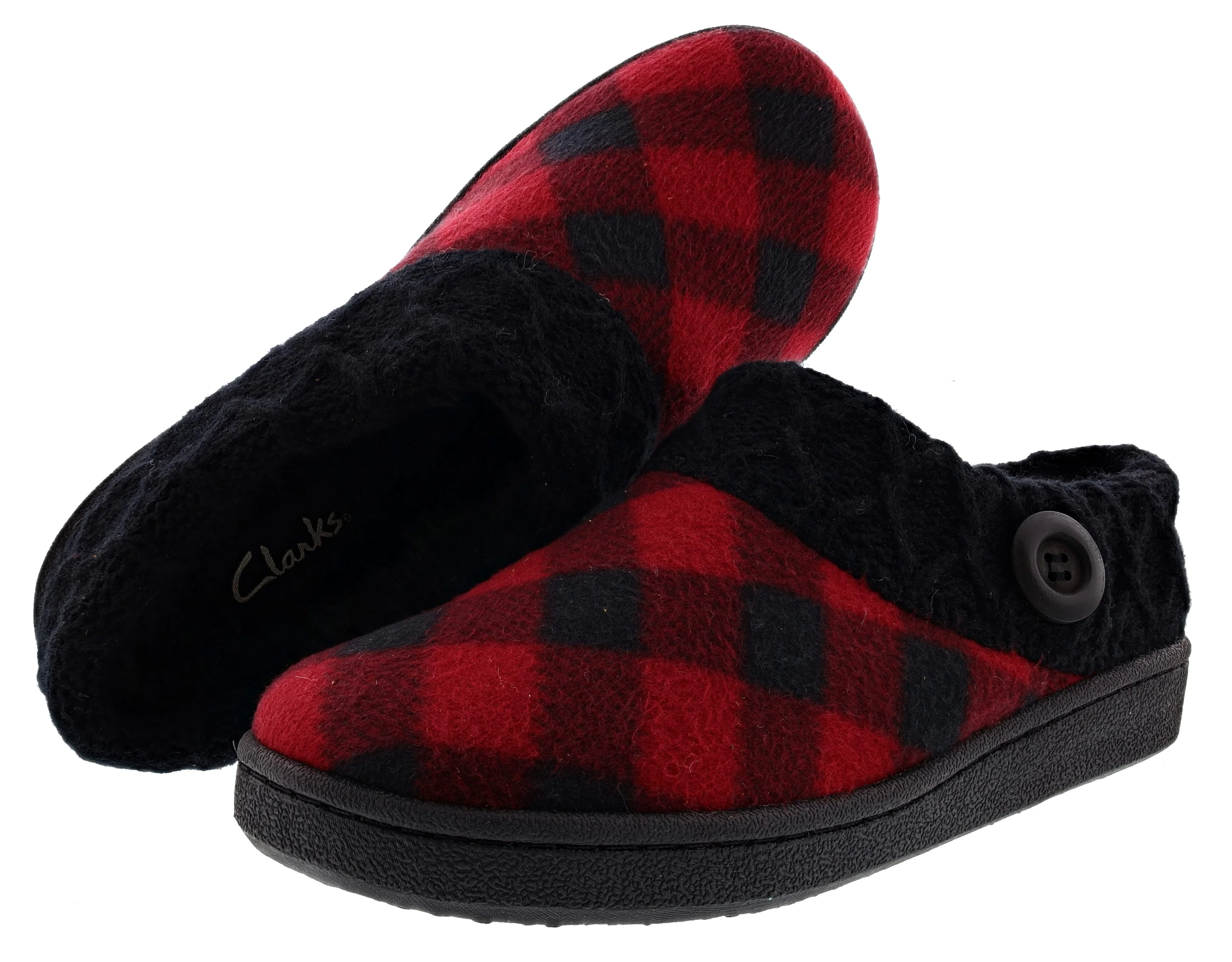 Clarks Women's Knitted Collar Clog Winter Slippers Angelina - Image 53