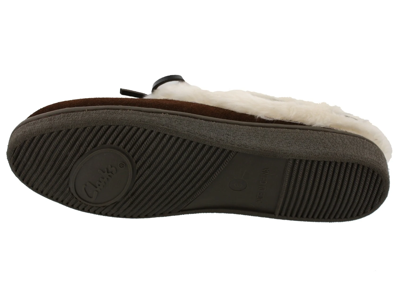 Clarks Womens Winter Cozy Fur Easy On Lightweight Suede Slippers - Image 5