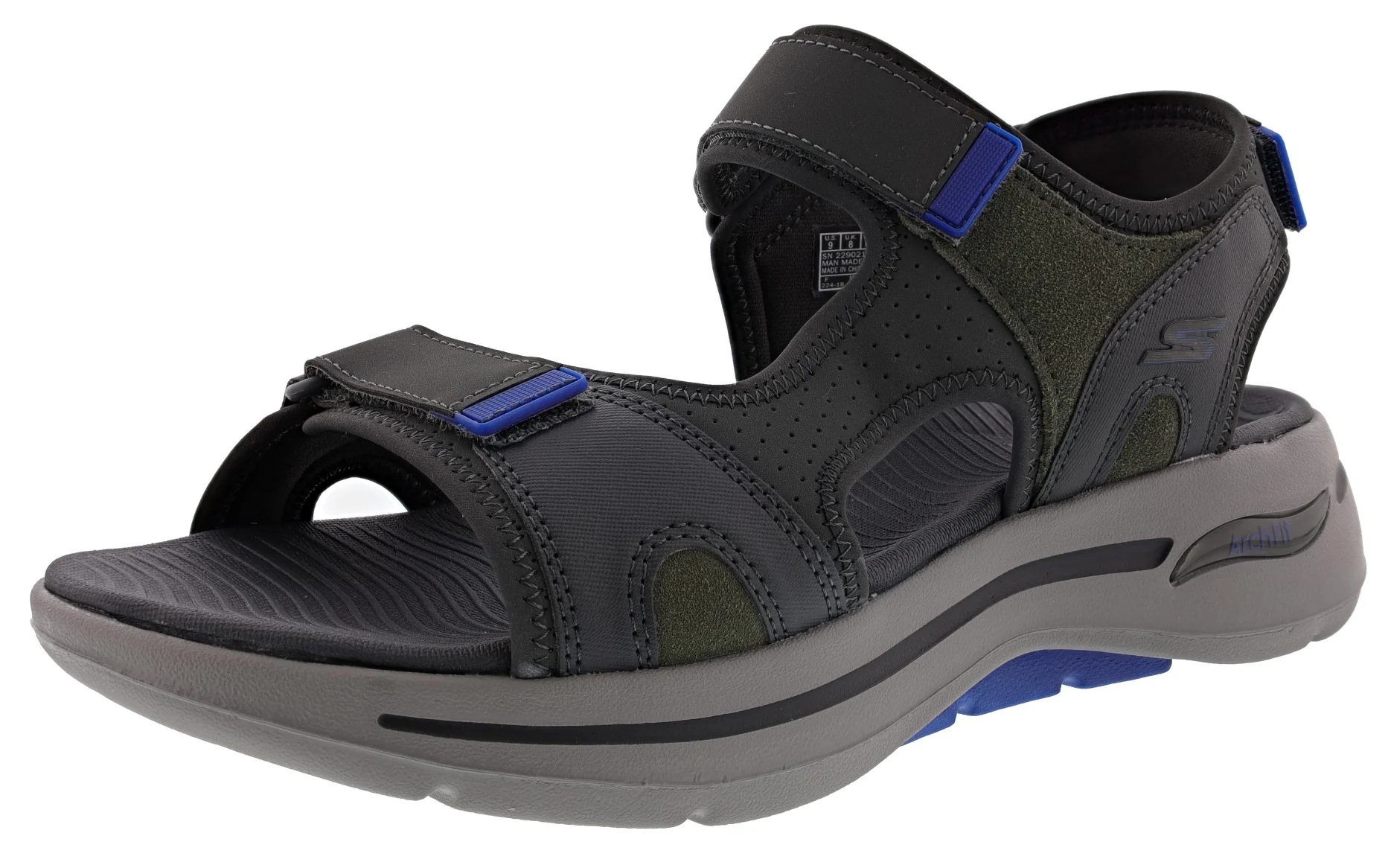 Skechers Men's Go Walk Arch Fit Sandal Mission Hook & Loop Strap Sandals - Image 10