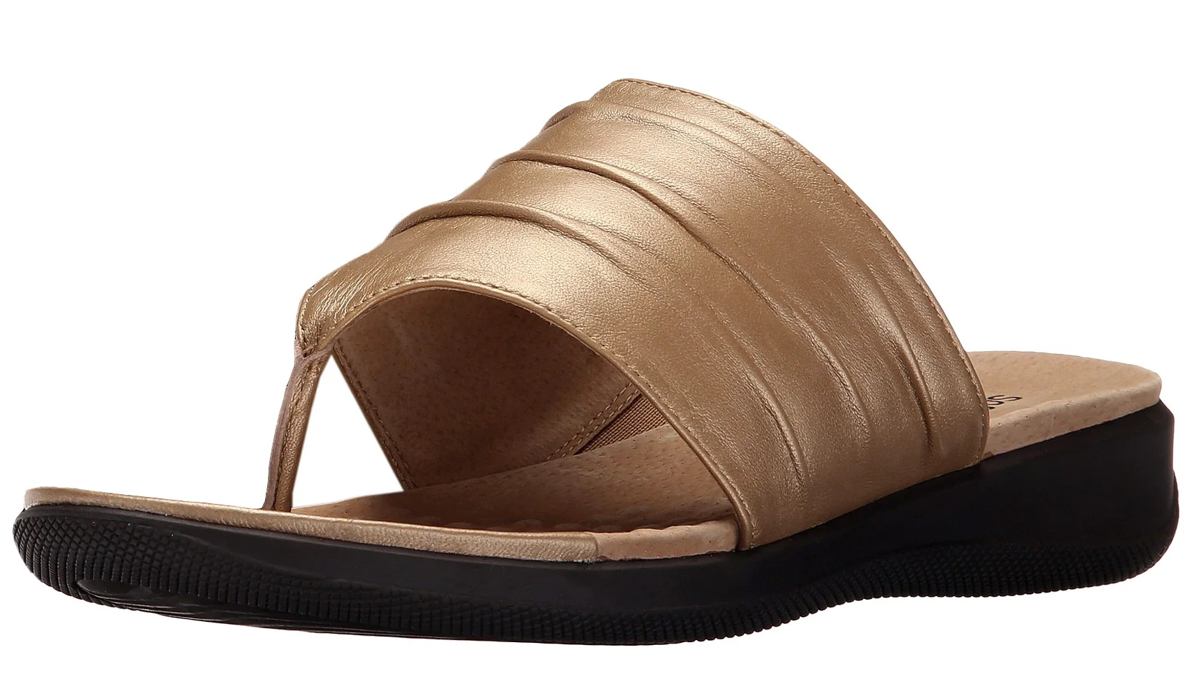 Softwalk Womens Summer Wide Width Leather Sandals Wedge Slides - Image 12